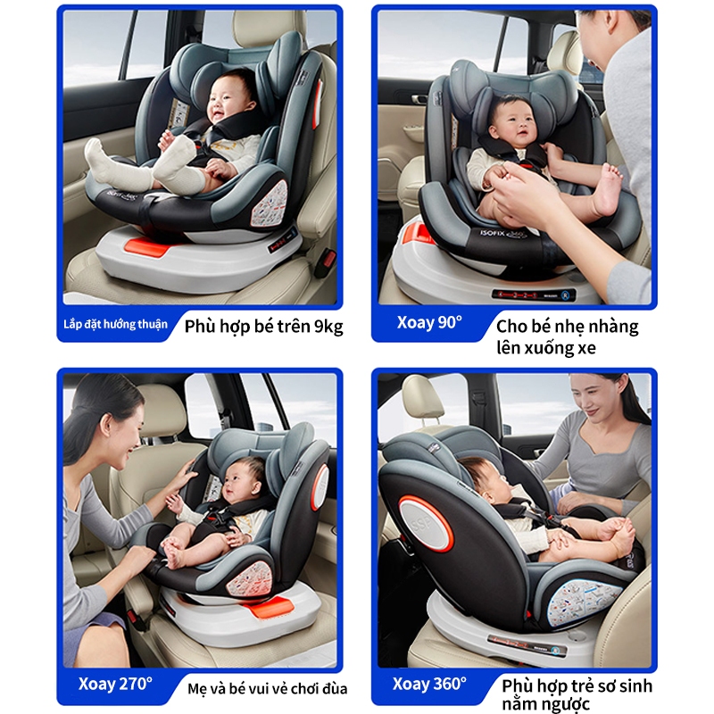 Ghế Ngồi Ô Tô Cho Bé Có Khóa Chốt An Toàn - ISOFIX+LACTH